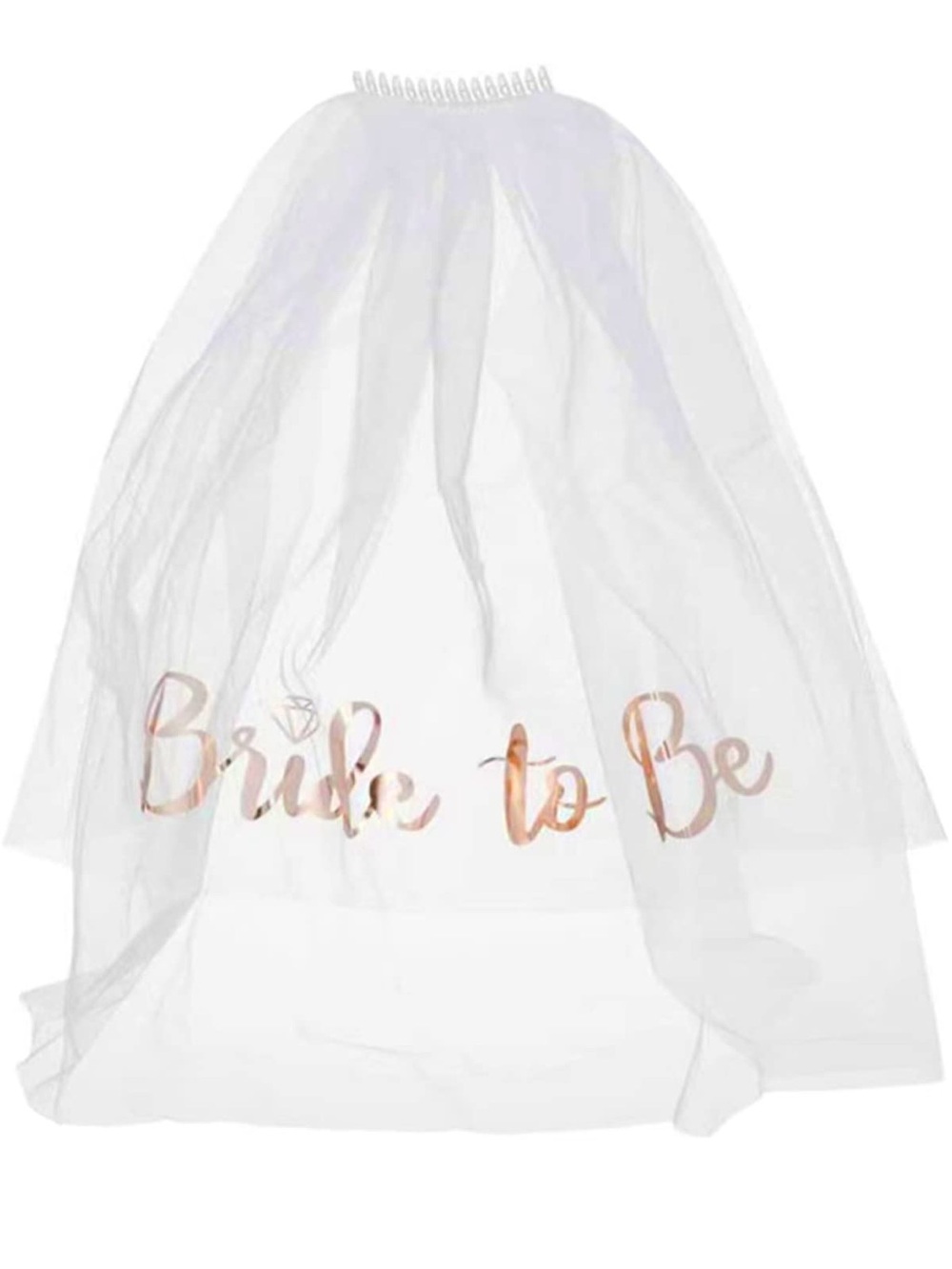 Bride Rose Gold 'Bride to Be' Veil & Headband